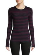 Vince Stripe Ribbed Cashmere Sweater