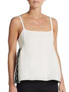 Saks Fifth Avenue Red Embroidered Side Tank