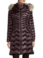 Dawn Levy Kendall Coyote Fur-trimmed Down Coat