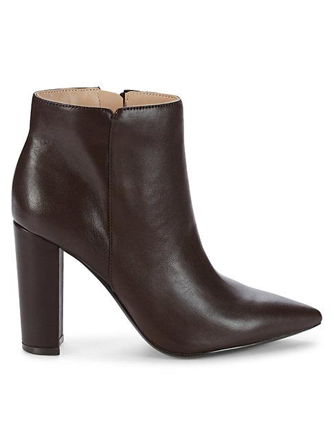 Saks Fifth Avenue Annie Stacked Heel Leather Booties