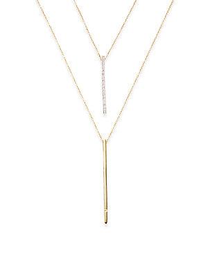 Kacey K Fine Jewelry Diamond & 14k Gold Double Chain Necklace