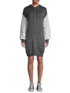 Solutions Cable-sleeve Hooded Sweater Dress