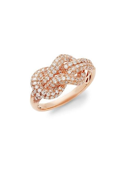 Effy 14k Rose Gold & Diamond Knot Ring