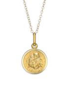 Saks Fifth Avenue 14k Yellow Gold St. Anthony Medallion Pendant Necklace
