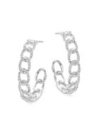 Diana M Jewels 14k White Gold & 0.5 Tcw Diamond Link Hoop Earrings