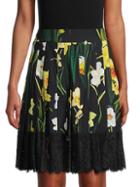 Dolce & Gabbana Pleated Floral Skirt