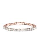 Cz By Kenneth Jay Lane Look Of Real Rose Goldplated & Crystal Tennis Bracelet
