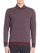 Saks Fifth Avenue Collection Merino Wool Brick Pattern Sweater