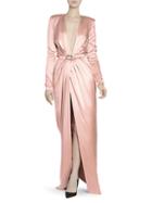 Alexandre Vauthier Stretch Satin Belted Gown