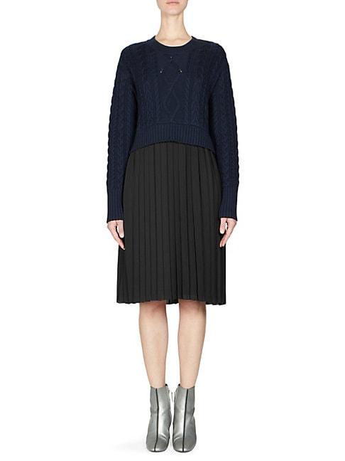 Kenzo Knit Pleated Sweater Dress