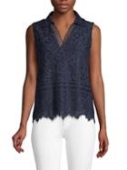 Laundry By Shelli Segal Midnight Lace Blouse