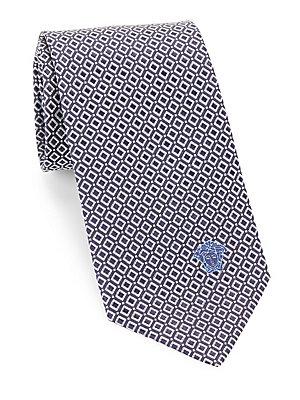 Versace Grid-pattern Silk Tie