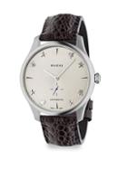 Gucci G-timeless Stainless Steel & Leather-strap Watch