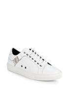 Versace Collection Logo Plaque Leather Sneakers