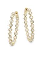 Diana M Jewels Bridal Diamond & Yellow Gold Hoop Earrings