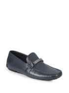 Versace Collection Logo Leather Loafers