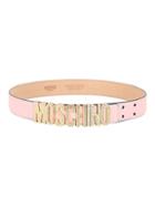 Moschino Embellished Logo Leather Belt