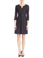 Max Mara Solid Belted Dress