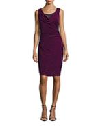 Adrianna Papell Beaded Cowlneck Dress