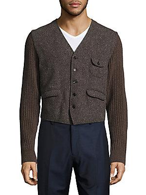 Dolce & Gabbana Virgin Wool-blend Button-down Jacket