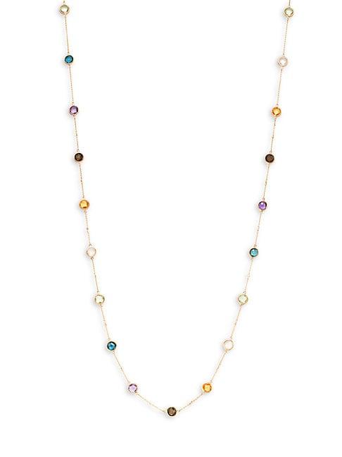 Hueb 18k White Gold & Multi-stone Necklace