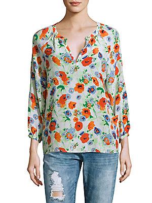 Joie Abstract Printed Silk Top