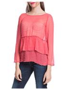 Plenty By Tracy Reese Pleated See-through Top