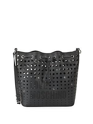 Love Moschino Faux Leather Perforated Shoulder Bag