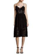 Fame And Partners Mesh Lace Knee-length Dress