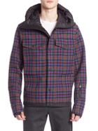 Moncler Plaid Wool-blend Hooded Jacket