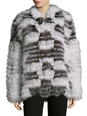 Peri Luxe Shawl Collared Fox Fur Jacket