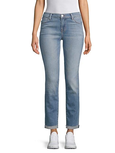 J Brand Mid-rise Straight-fit Cropped Jeans
