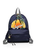 See By Chlo Andy Embroidered Satin Backpack