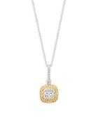 Effy 14k Two-tone Gold & Diamond Bezel Pendant Necklace