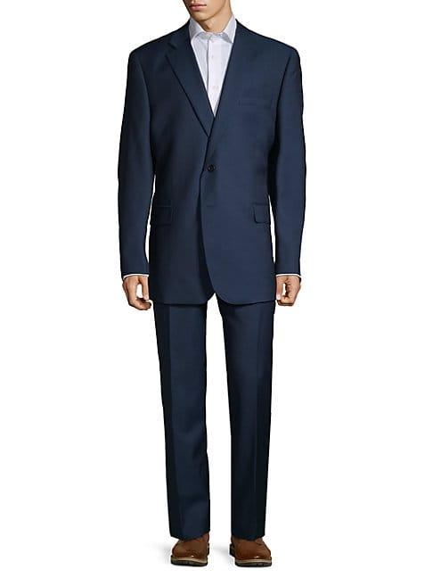 Saks Fifth Avenue Made In Italy Classic-fit Wool & Silk Suit