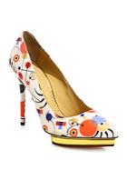 Charlotte Olympia Debbie Abstract-print Leather Pumps