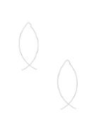 Saks Fifth Avenue 14k White Gold Curved Wire Threader Earrings