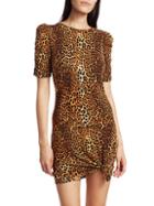 Generation Love Rezi Puff-sleeve Leopard Mini Dress