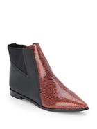 Tibi Philipa Snake-embossed Leather Ankle Boots