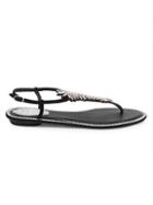 Rene Caovilla Embellished T-strap Flat Sandals