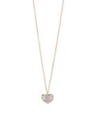 Plev Diamond And 18k Pink Gold Heart Burst Pendant Necklace