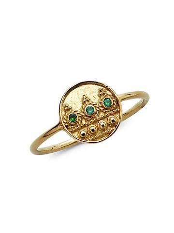 Legend Amrapali Heritage Moon 18k Gold Emerald Ring