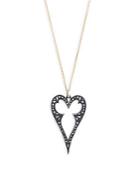 Mizuki Diamond & Sterling Silver Heart Pendant Necklace