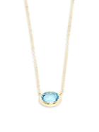 Saks Fifth Avenue Blue Topaz And 14k Yellow Gold Chain Necklace