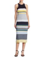 Victoria Beckham Wool-blend Stripe Sheath Dress