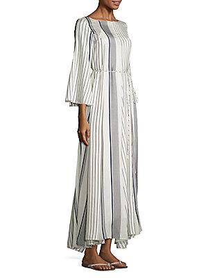 The Row Selar Striped Bell Sleeve Dress