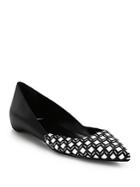 Pierre Hardy Cube-print Leather Point-toe Flats