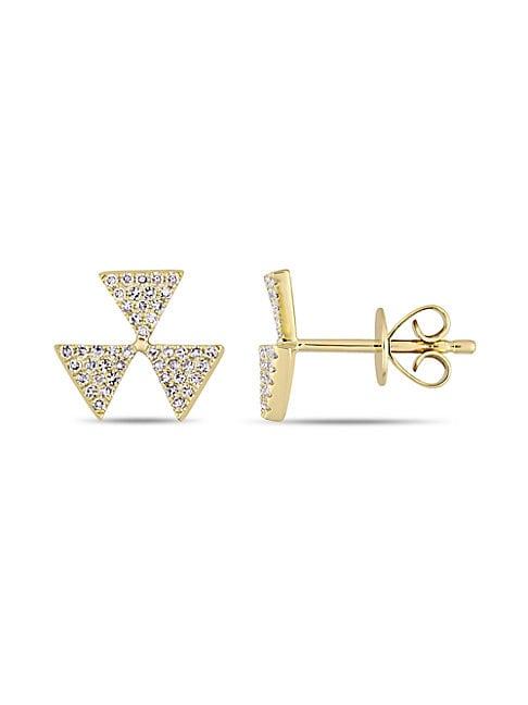 Sonatina 14k Yellow Gold & Diamond Stud Earrings