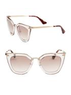 Prada 52mm Mirrored Cat Eye Sunglasses