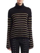 A.l.c. Elisa Metallic Stripe Turtleneck Sweater